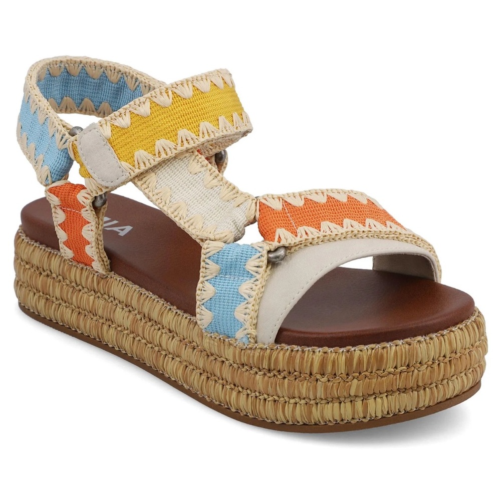 MIA Colorful Woven Platform Sandals NEW